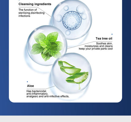 100% de hierbas naturales para hombres, equipo de lavado íntimo para etiqueta privada y beneficios antimicrobianos.