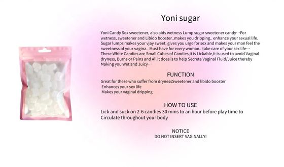 Caramelos de Yoni 100% natural Cristal Blanco Dulce Sexy a granel Yoni Caramelo Logotipo personalizado