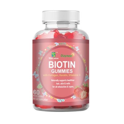 Etiqueta privada Biotina gomas para el cabello piel y uñas vitaminas suplemento de biotina caramelos gomosos