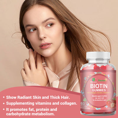 Etiqueta privada Biotina gomas para el cabello piel y uñas vitaminas suplemento de biotina caramelos gomosos