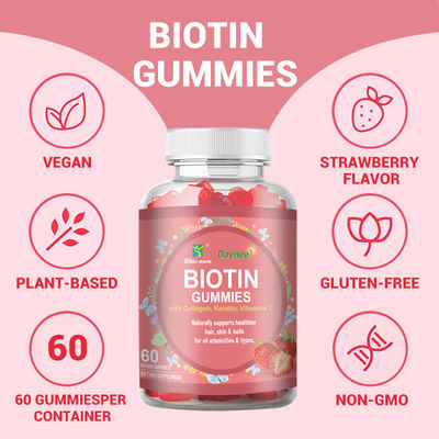 Etiqueta privada Biotina gomas para el cabello piel y uñas vitaminas suplemento de biotina caramelos gomosos