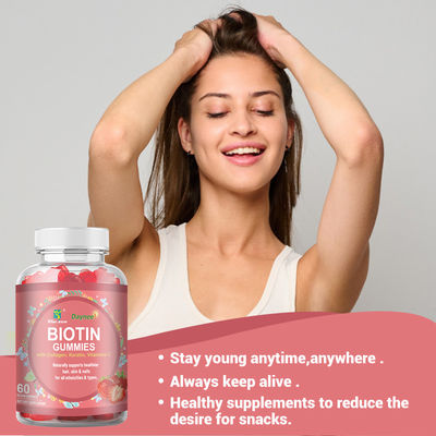 Etiqueta privada Biotina gomas para el cabello piel y uñas vitaminas suplemento de biotina caramelos gomosos