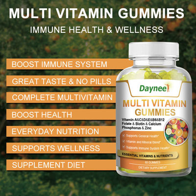 60 Gummies Multi Vitamina Etiqueta privada Suplemento alimenticio para mejorar el sistema inmunológico