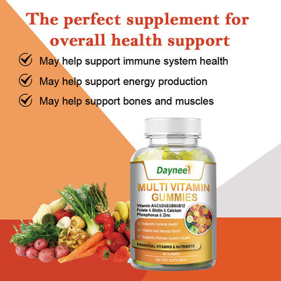 60 Gummies Multi Vitamina Etiqueta privada Suplemento alimenticio para mejorar el sistema inmunológico