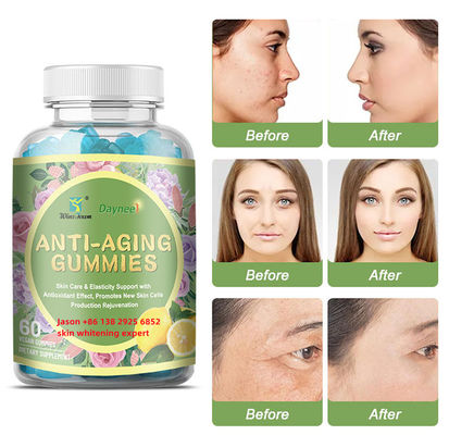 Colágeno vegano Vitamina C E Blanqueamiento de la piel L-glutationa gomas para una piel más brillante