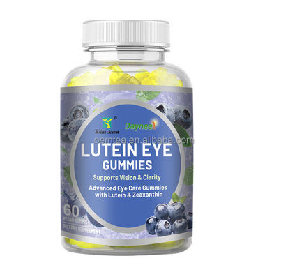 Etiqueta privada Luteína para ojos goma de azúcar sin azúcar 60pcs para ojos brillantes Vida útil 24 meses