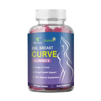 BBL Breast Curve Gummies Agrandamiento del trasero natural con Ashwagandha 36 meses de vida útil