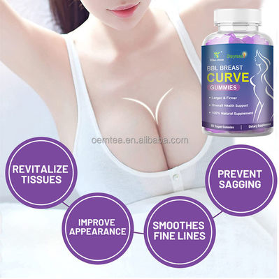 BBL Breast Curve Gummies Agrandamiento del trasero natural con Ashwagandha 36 meses de vida útil