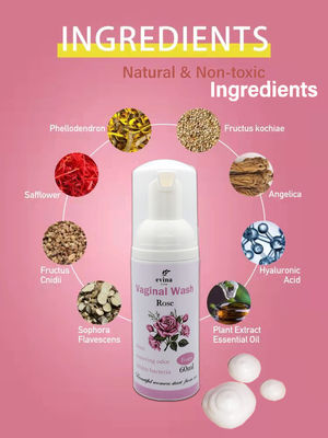60 ml de herbas naturales de espuma vaginal para una limpieza femenina eficaz y suave
