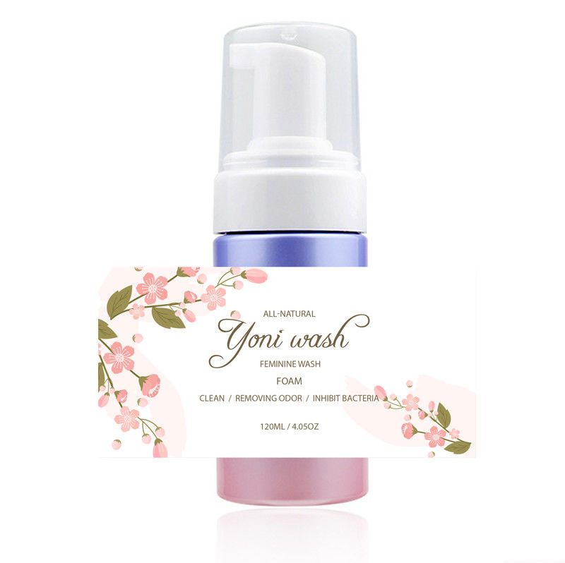 100% fórmula natural de hierbas espumante pH equilibrador limpiador íntimo lavado para mujeres higiene